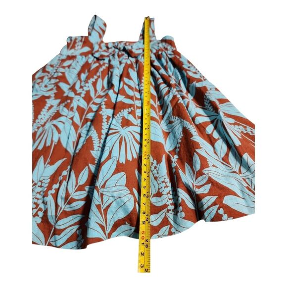 Janie and Jack Brown Blue Leaf Print Dress Size 2T Cotton Tropical Sundress - Picture 4 of 8